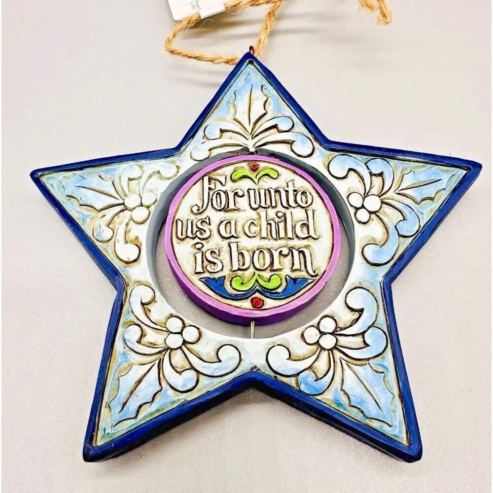 Jim Shore Nativity Star For Unto Us A Child Is Born Spinner Christmas Ornament - Picture 4 of 5